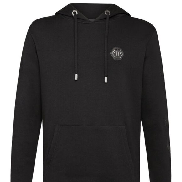 Philipp Plein Skull-print rhinestone-embellished hoodie, Size EU 3XL/US XL-2XL